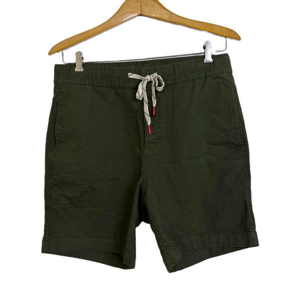 Topo Designs Dirt Shorts Mens Medium Olive Green Outdoors Cotton 6.75" NWOT - Picture 1 of 8